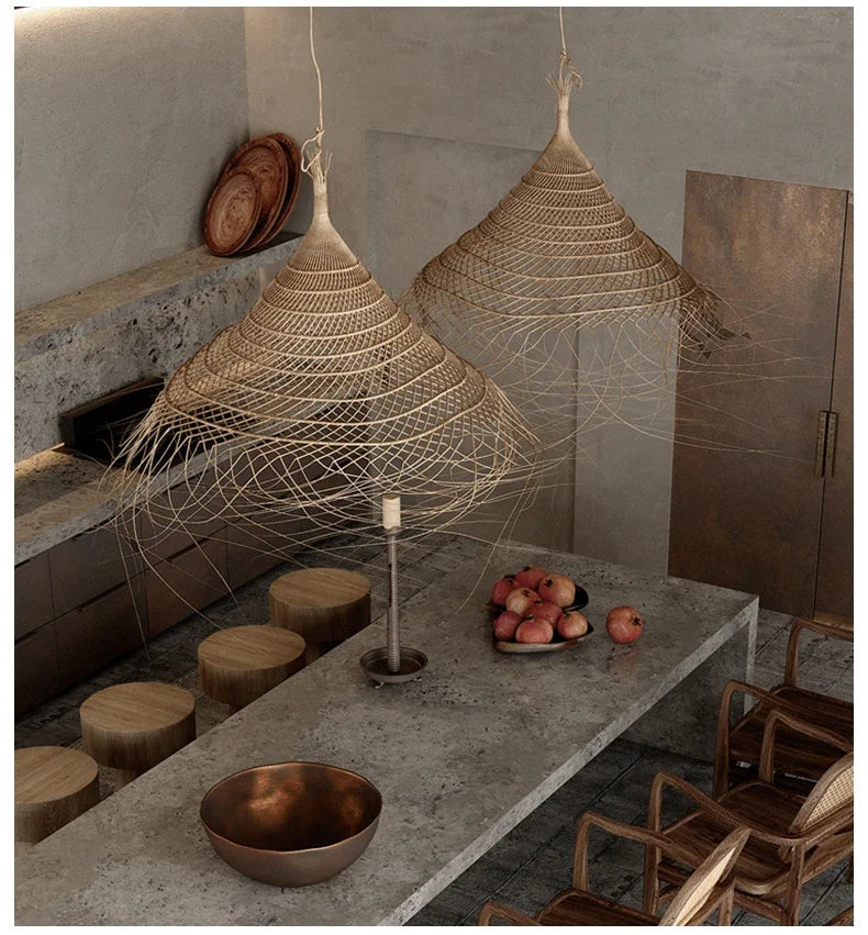 Wabi - Sabi Rattan-Pendelleuchte