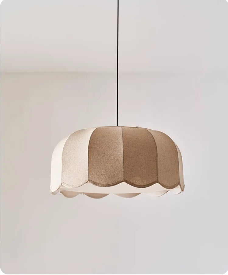 Wabi - Sabi Leinen-LED-Pendelleuchte mit E27-Fassung