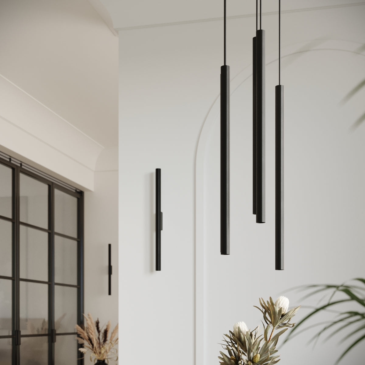 Polara - Zweiflammige Pendelleuchte, schwarz