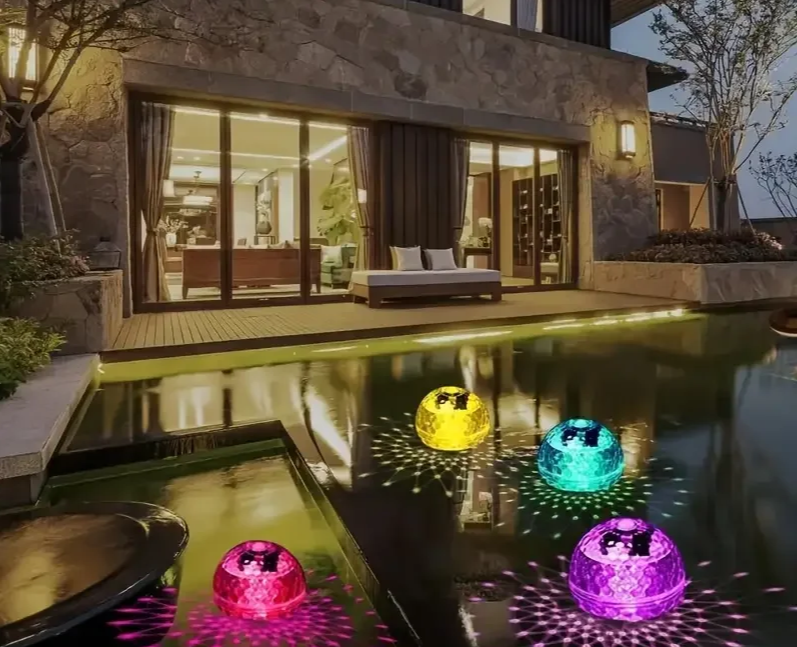 Schwimmende - Solar-Poolleuchten IP65 mit RGB-Farbwechsel