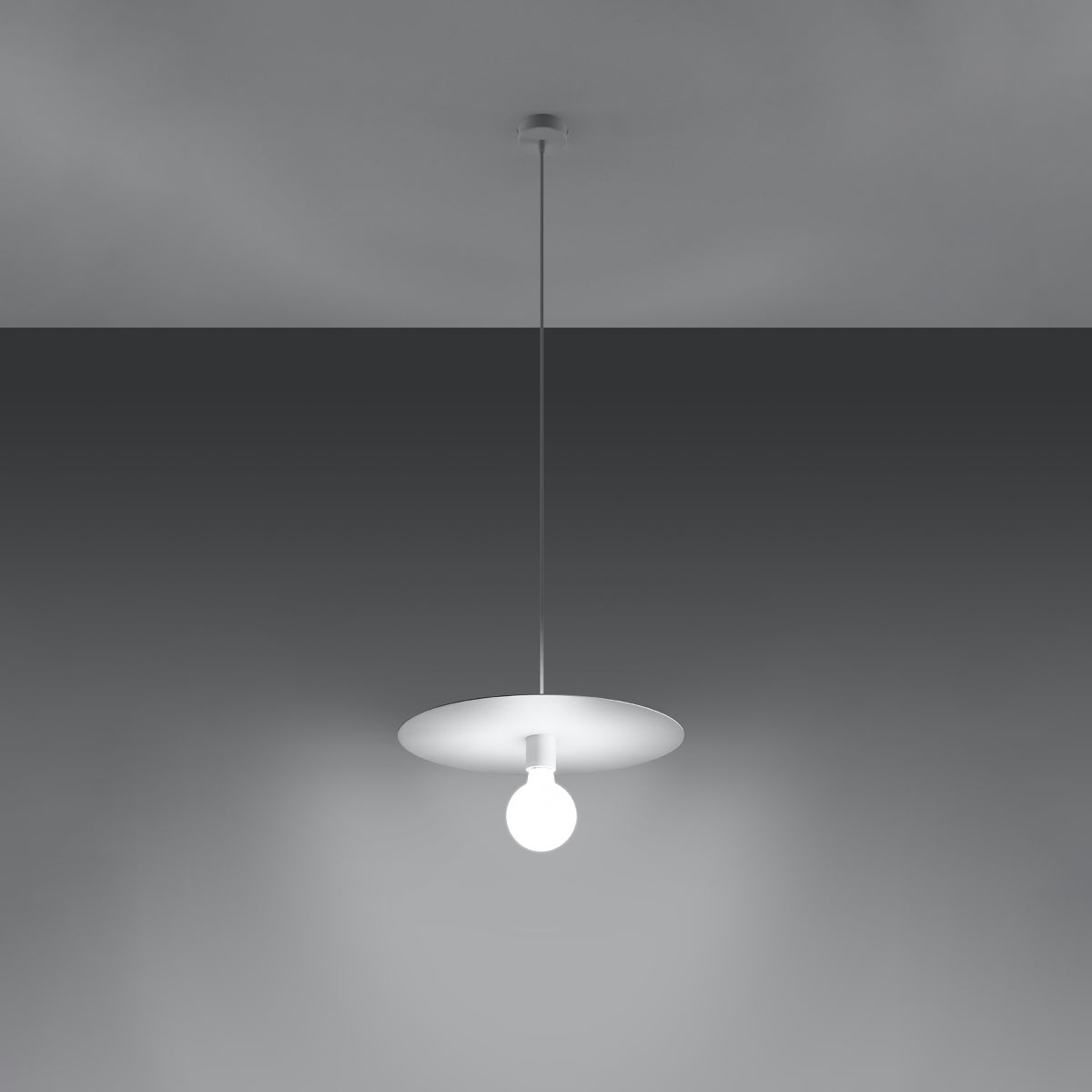 Zenita - Weiße Pendelleuchte, 40 cm Designschirm mit
