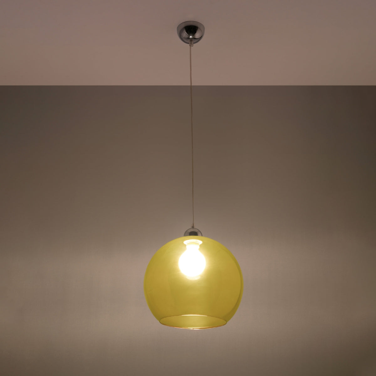 Ball - Hängelampe Ball Gelb aus Glas 30 cm