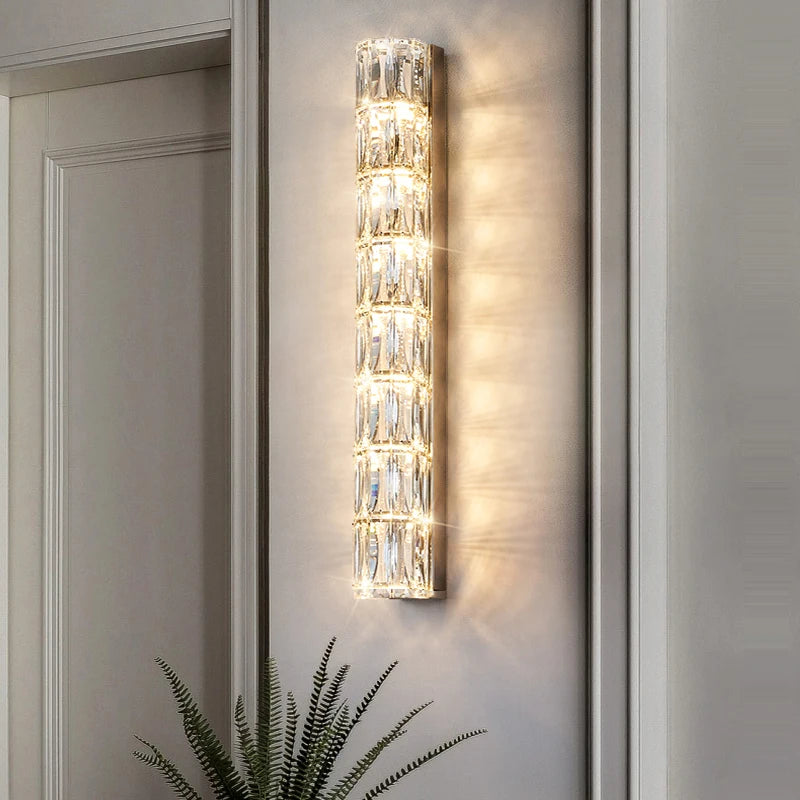 Brio - Kristall-LED-Wandleuchte aus Edelstahl