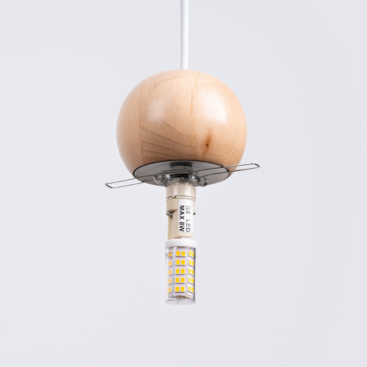 Plafona - Pendelleuchte aus weißem/naturfarbenem Holz,