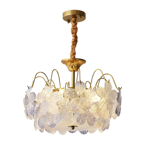 Aurela - Vintage-Kronleuchter aus Buntglas, Blütenform