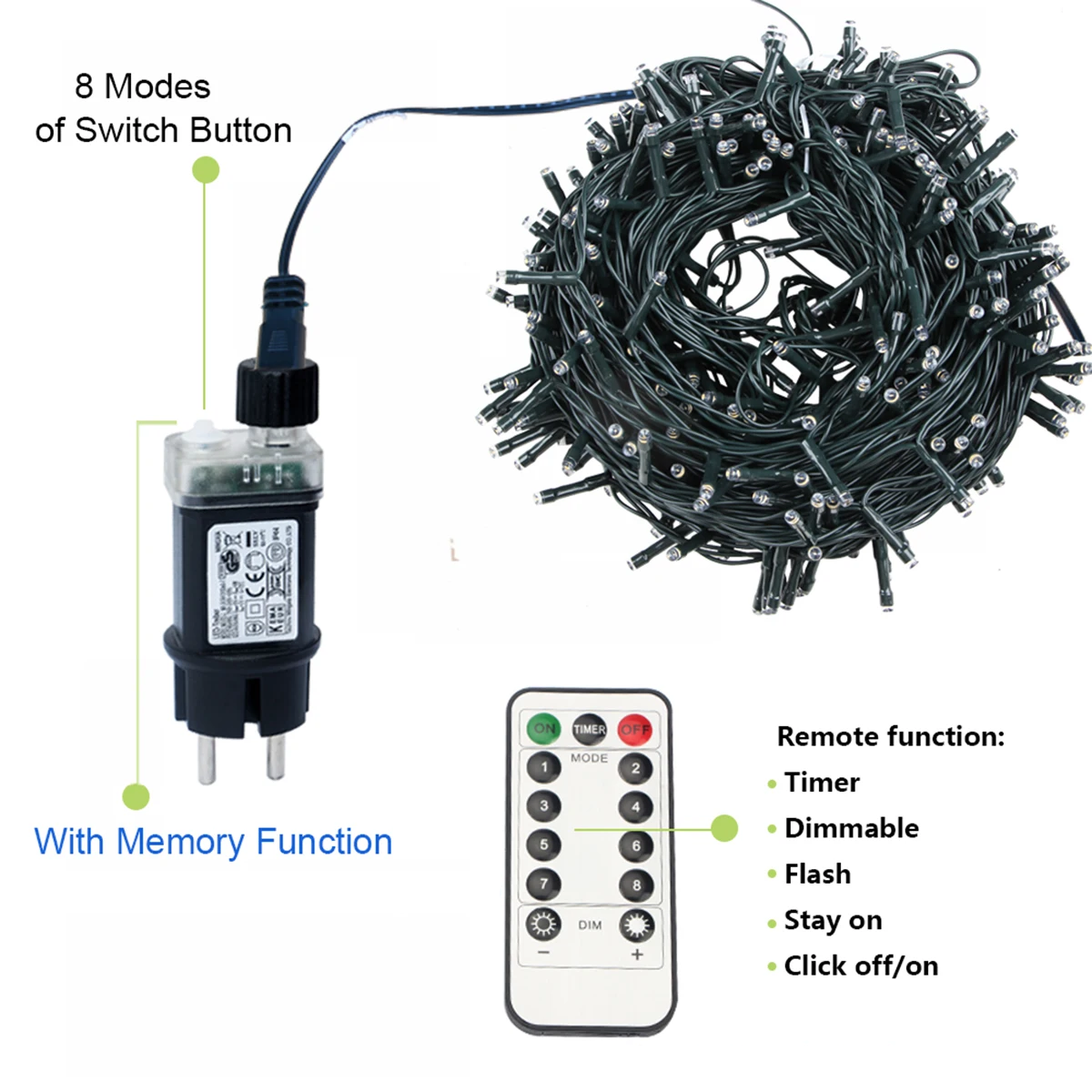Twinkla - LED-Lichterkette 10–100 m, wasserdicht, mit
