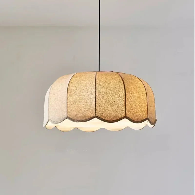 Wabi - Sabi Leinen-LED-Pendelleuchte mit E27-Fassung