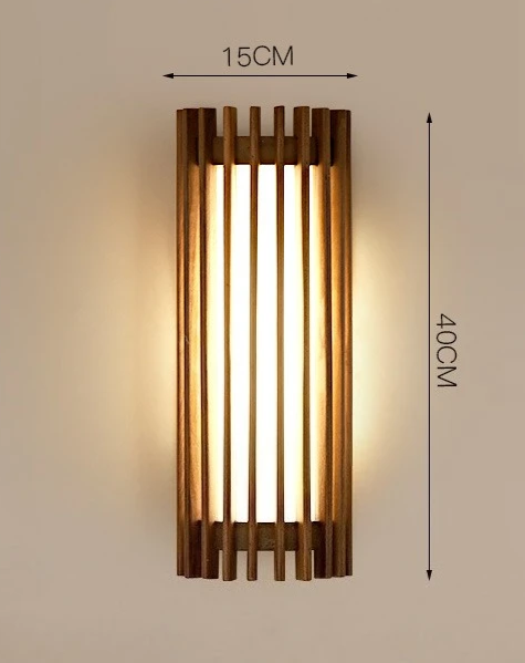 Walnussoptik - Wabi-Sabi-Wandleuchte, Walnussoptik