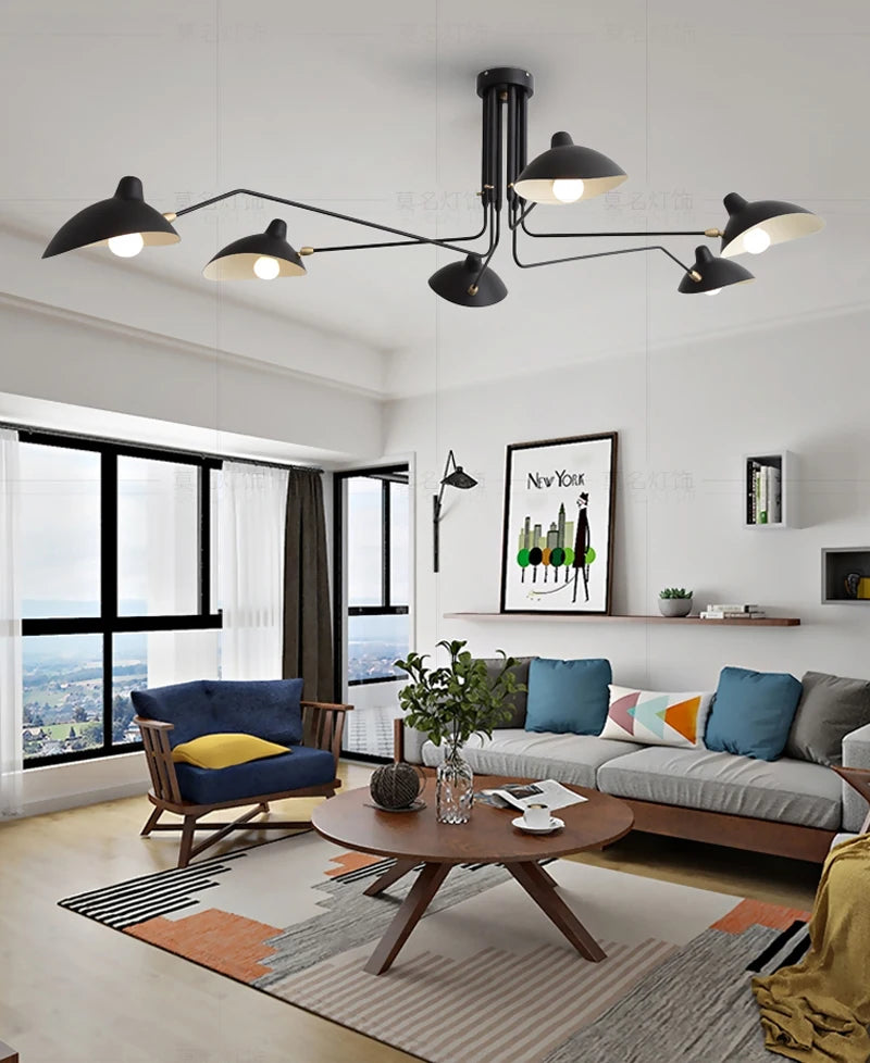 Drehbare - Industrie-Loftleuchte mit 6 Leuchtmitteln