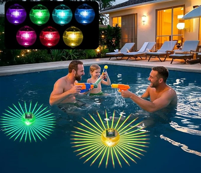 Schwimmende - Solar-RGB-Poolleuchte IP65