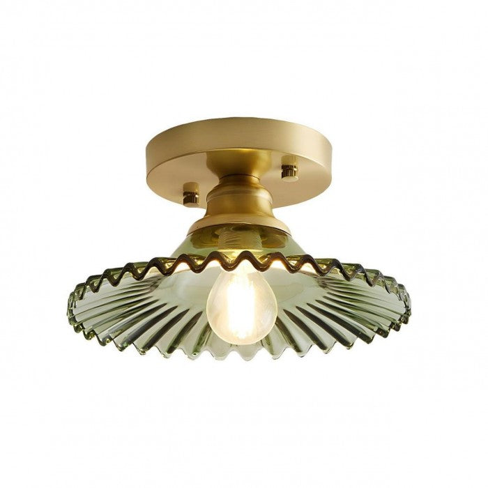 Polara - Vintage-Deckenleuchte aus geripptem Glas,