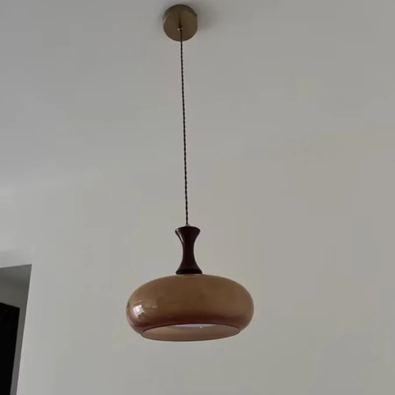Plafona - Vintage-Pendelleuchte aus bernsteinfarbenem Glas