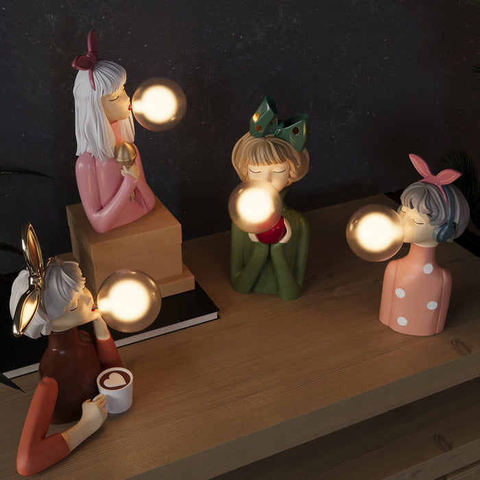 Lino - Tischlampe Holz & Glas mit LED Beleuchtung