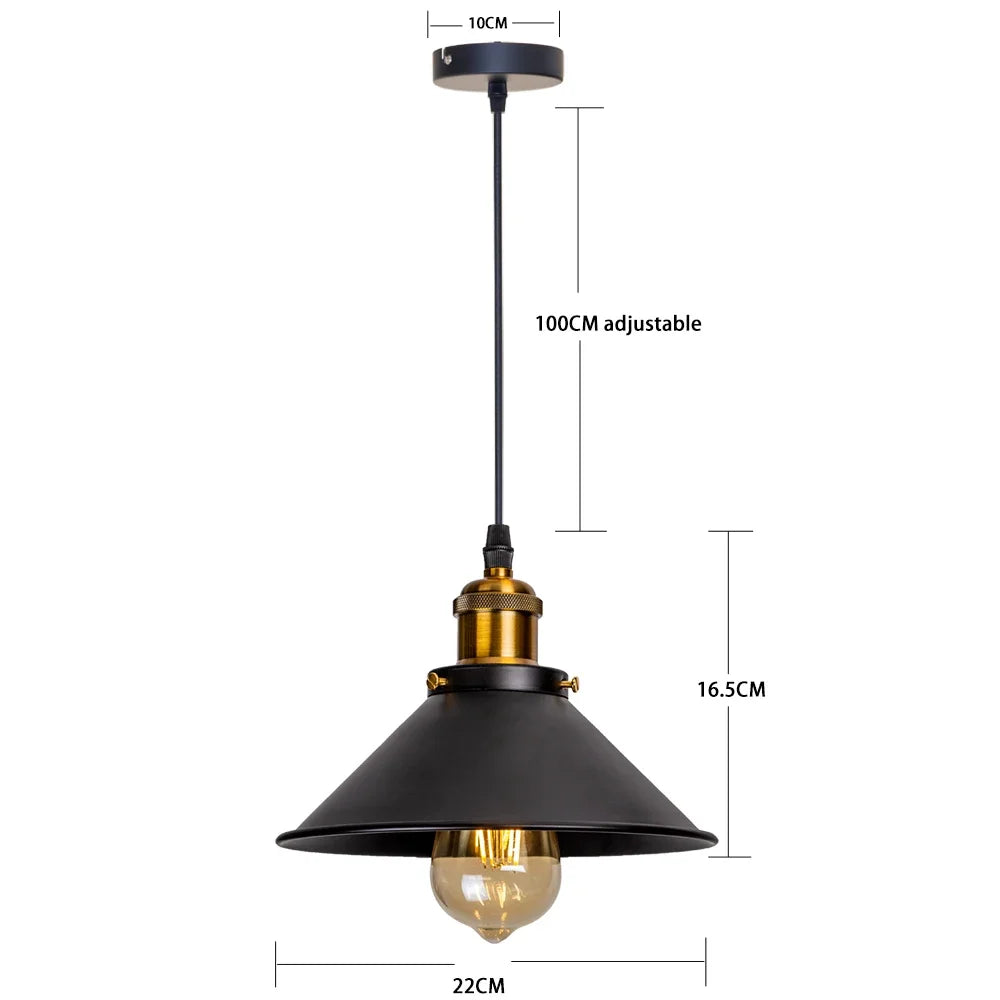 Zenita - Vintage-Industrie-Pendelleuchte aus Eisen mit LED