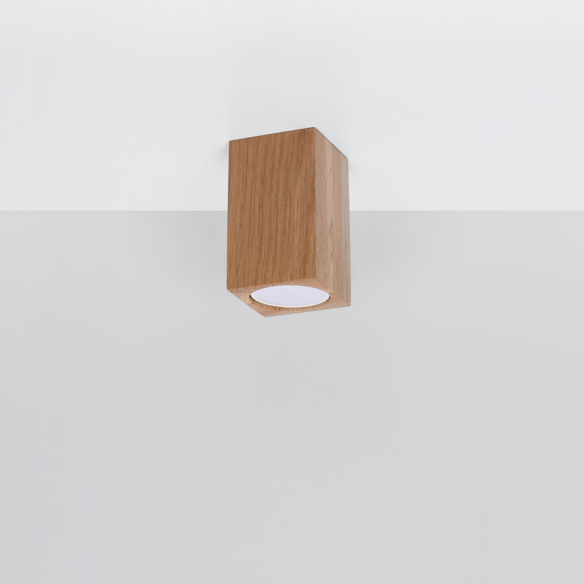 Polara - Eichenholz-Deckenleuchte, 10 cm, quadratisch