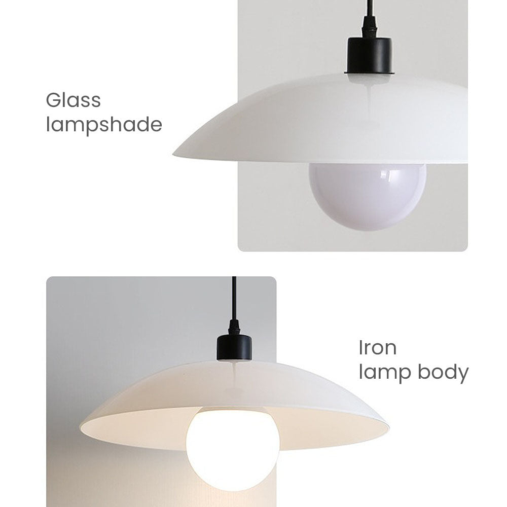 Minimalistische - Pendelleuchte aus weißem Glas