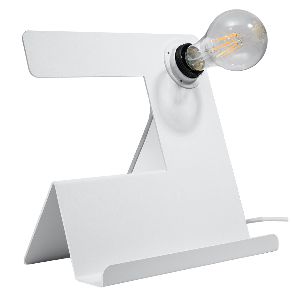 Tabora - Weiße Schreibtischlampe aus Stahl