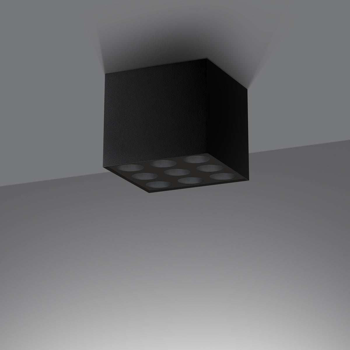 OZZY - LED-Deckenleuchte, schwarzes Aluminium, 9,5 x 9,5 x 8
