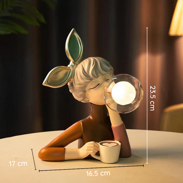Lino - Tischlampe Holz & Glas mit LED Beleuchtung
