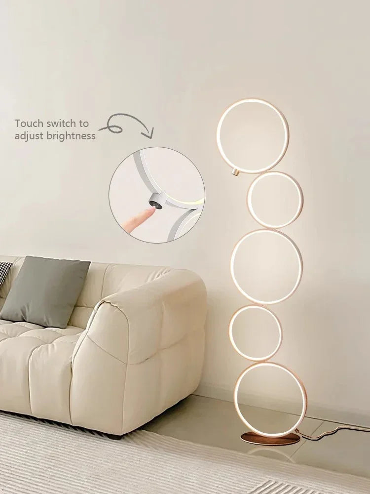 Nordische - LED-Stehleuchte, 5-Ring-Dimmfunktion