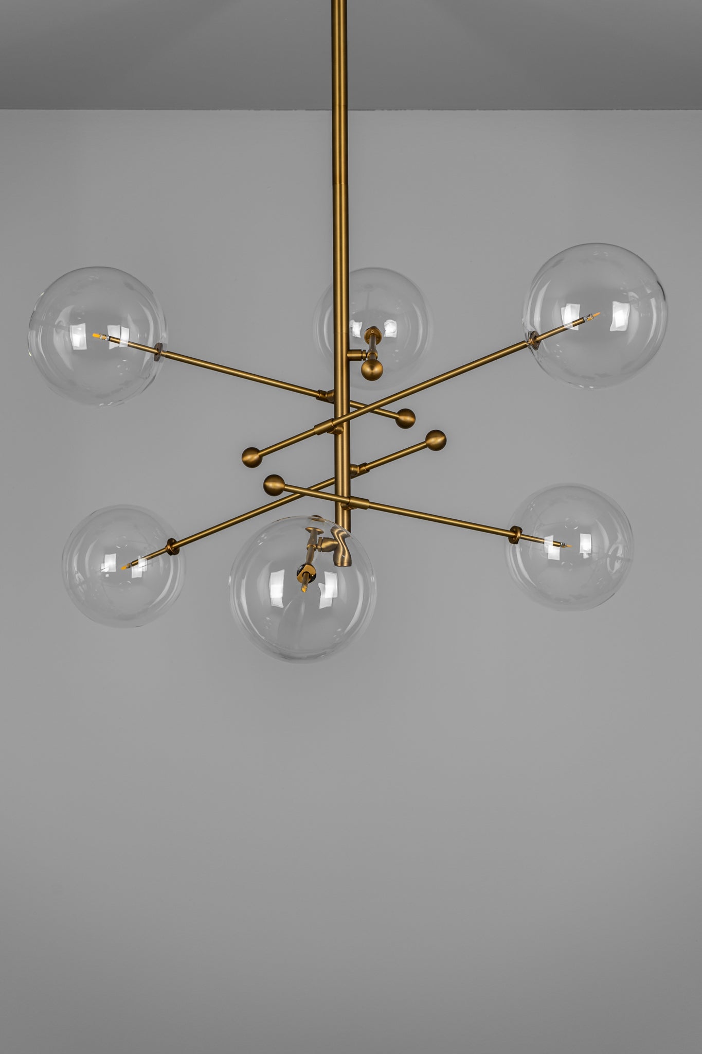 Claria - Designer-Kronleuchter mit 6 Armen, Metall/Glas