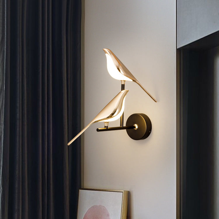 Vogel - Wandleuchte LED mit Magnetischer Lichtkugel
