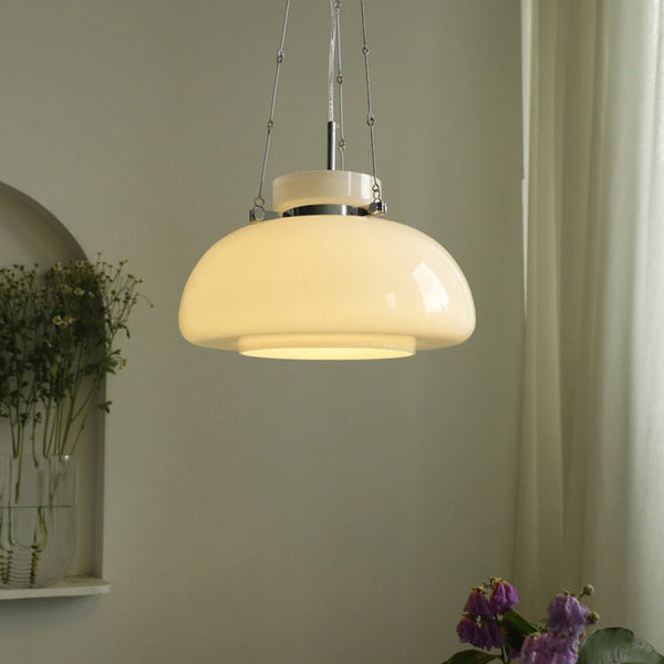 Milchige - Pendelleuchte aus mattiertem Glas