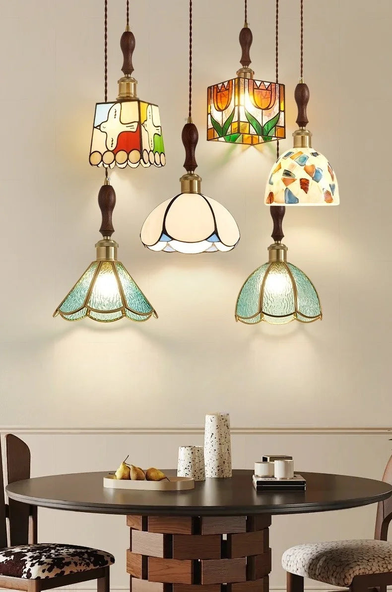 Polara - Tiffany-Pendelleuchte aus Vintage-Glas