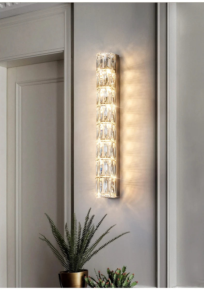 Brio - Kristall-LED-Wandleuchte aus Edelstahl