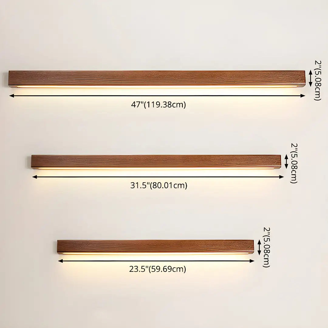 Lange - LED-Wandleuchte in Holzoptik mit nach oben und unten