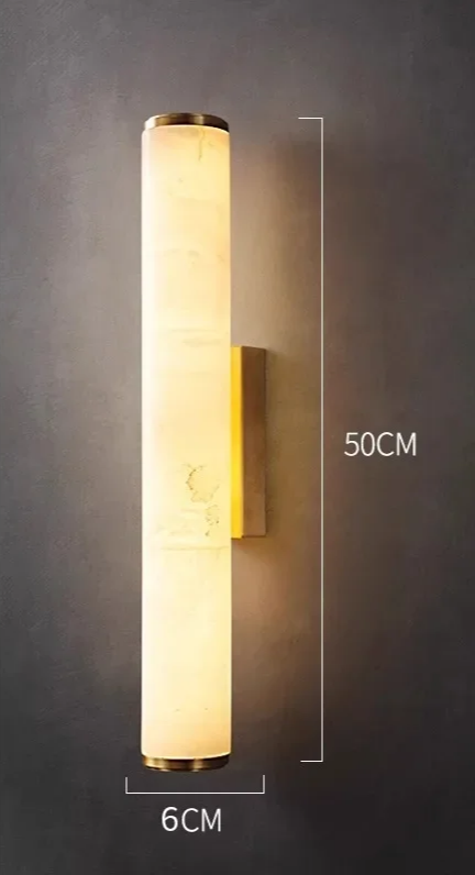 Minimalistische - Wandleuchte aus Kupfer und Marmor