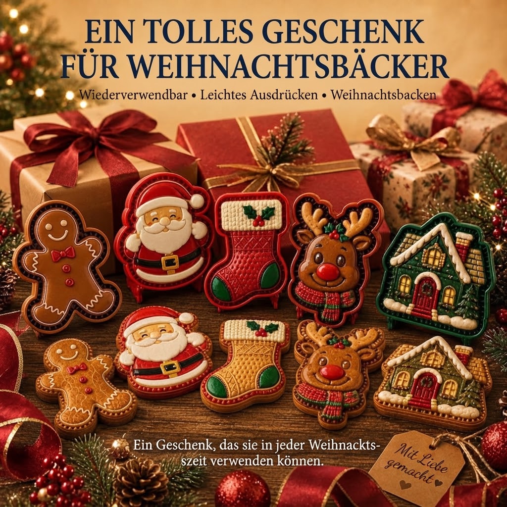 FestiveMoldy - Mini-Kuchenform mit 9 festlichen Designs