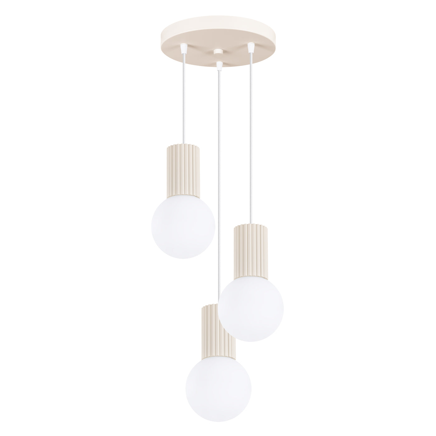Claria - Pendelleuchte, 3-flammig, beige mit mattierten