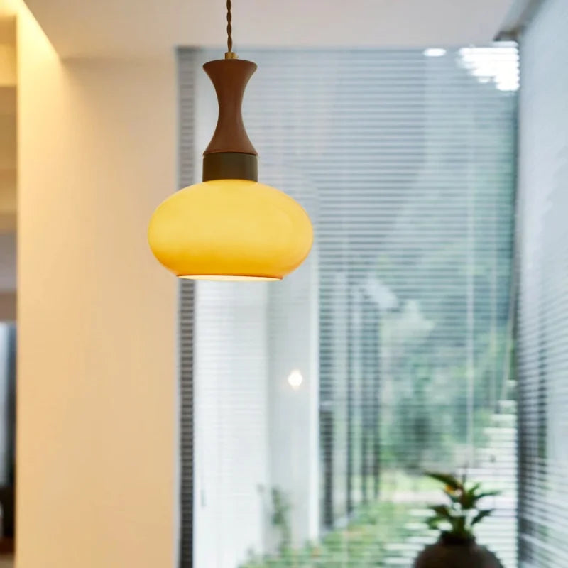 Plafona - Vintage-Pendelleuchte aus bernsteinfarbenem Glas
