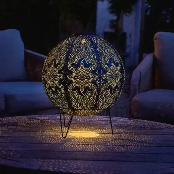 Solarlaterne - kugelförmiges Design mit Marrakesch-Muster