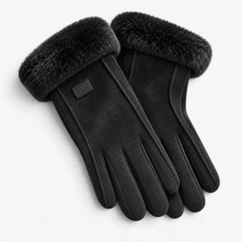 FrostPaw - Winterhandschuhe mit Synthetik-Lammfellfutter und Touchscreen-kompatiblen Fingerspitzen