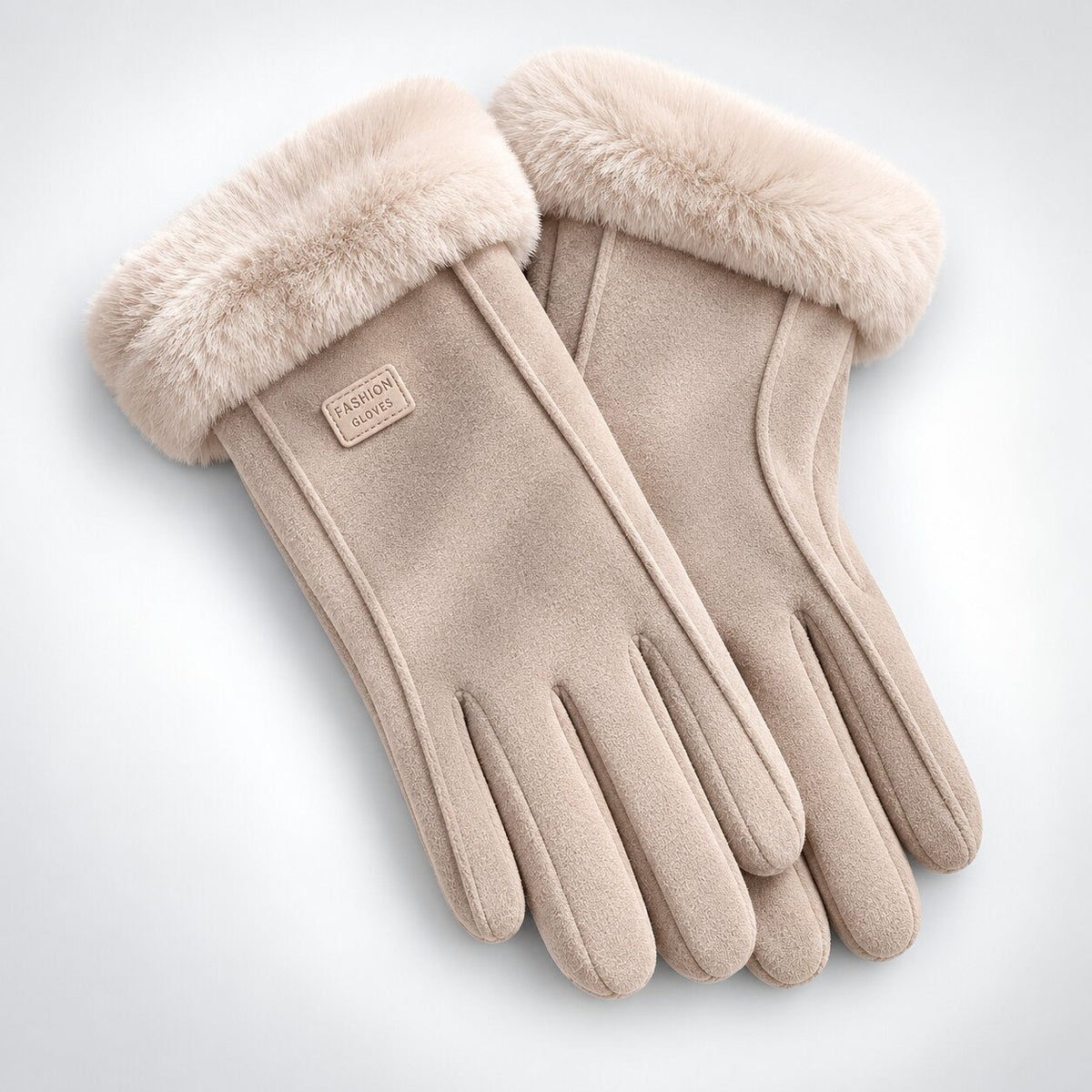 FrostPaw - Winterhandschuhe mit Synthetik-Lammfellfutter und Touchscreen-kompatiblen Fingerspitzen