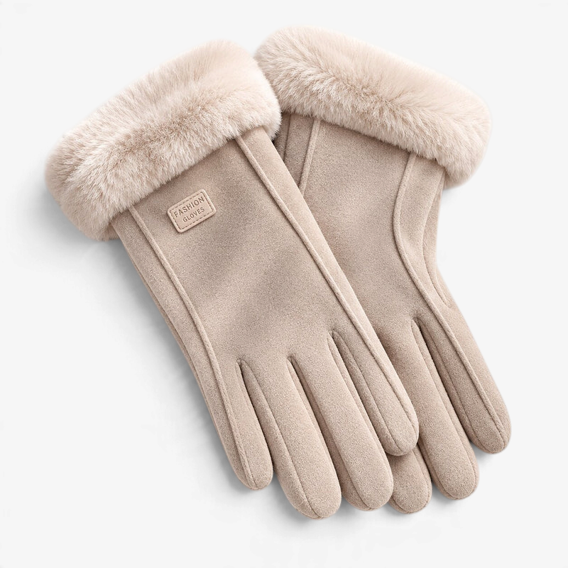 FrostPaw - Winterhandschuhe mit Synthetik-Lammfellfutter und Touchscreen-kompatiblen Fingerspitzen