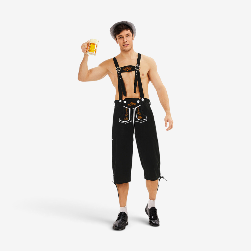 Herren Knielange Trachtenhose mit Stickerei