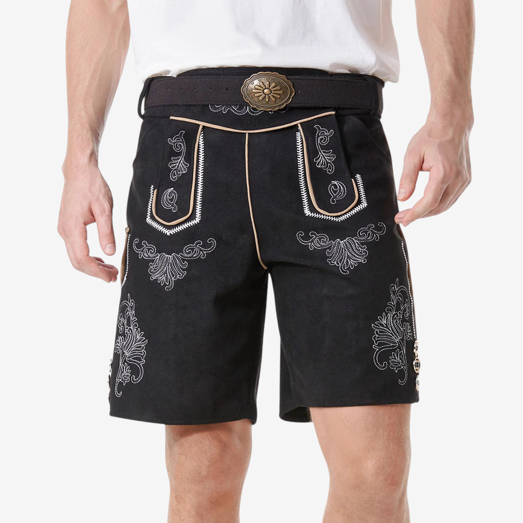 Herren Trachtenlederhose mit Stickereien