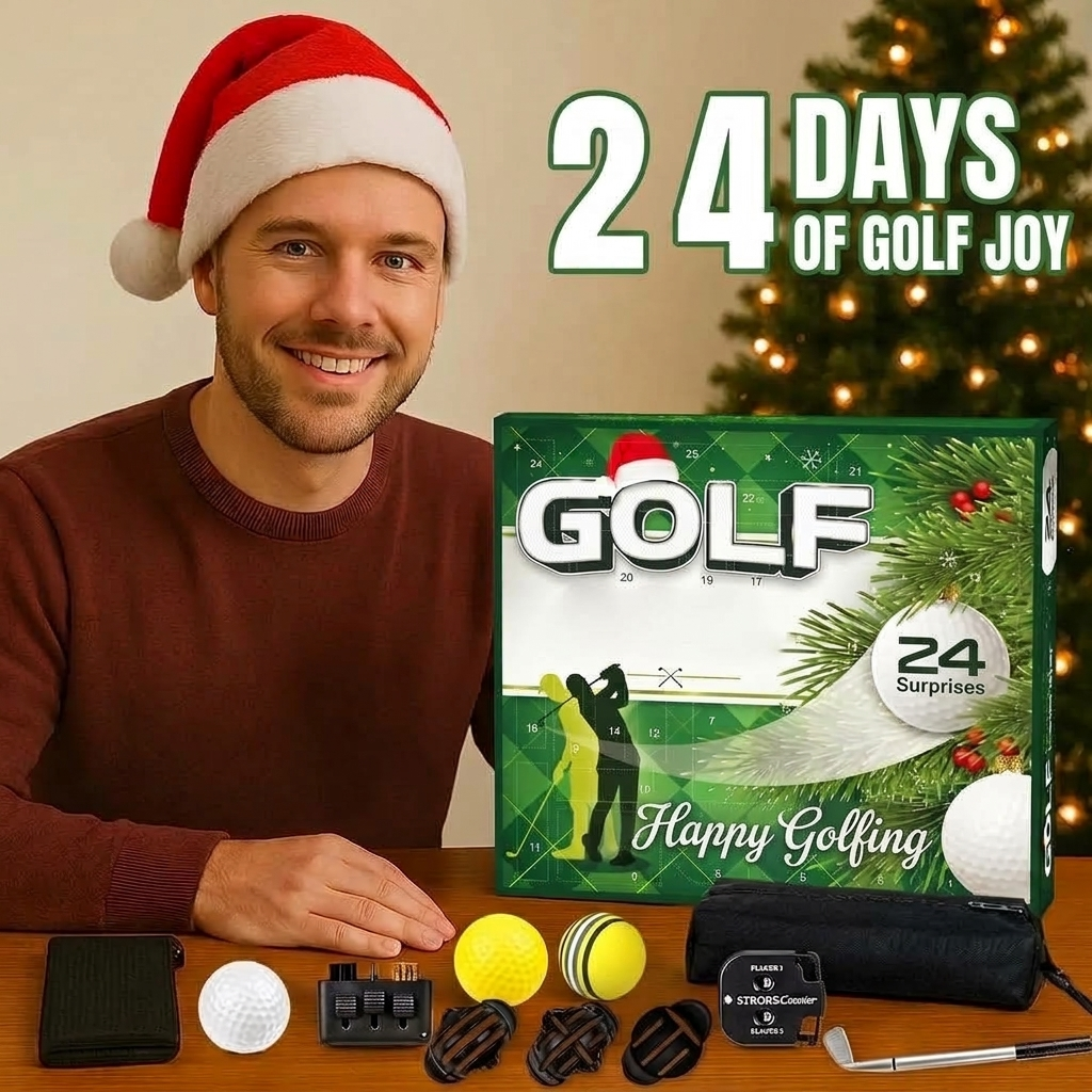 TeeCaddy - Golf-Adventskalender mit 24-teiligen Golfzubehör-Set