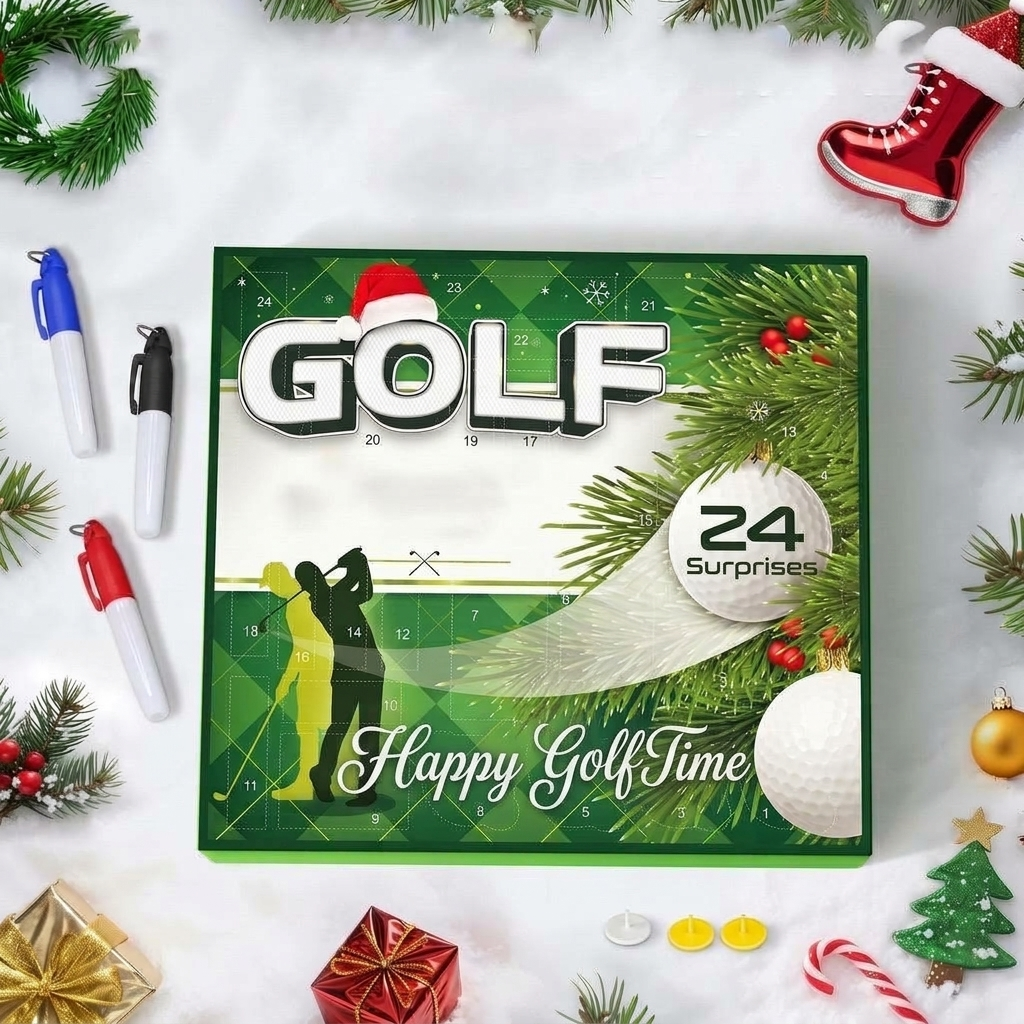 TeeCaddy - Golf-Adventskalender mit 24-teiligen Golfzubehör-Set