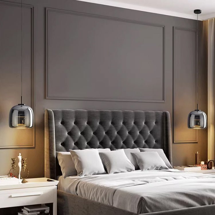Skandinavische - Glas Pendelleuchte Schwarz