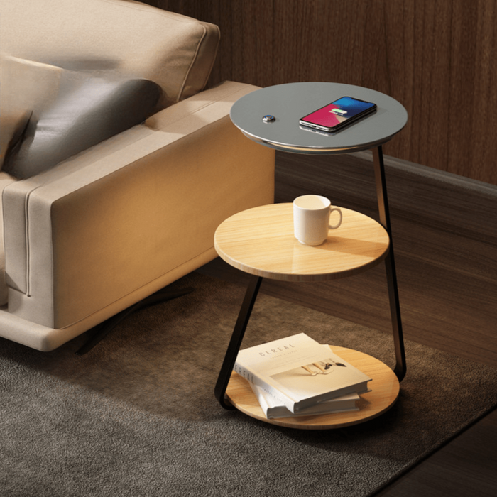 Beistelltisch - LED Beleuchtung & Wireless Ladefunktion