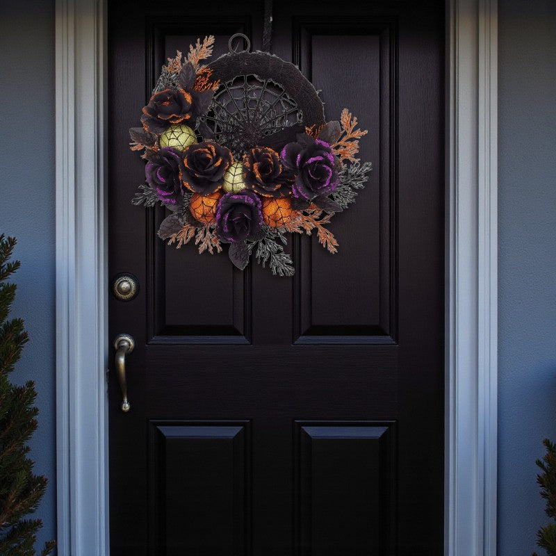 Halloween - Kranz Spinnennetz Design zum Aufhängen