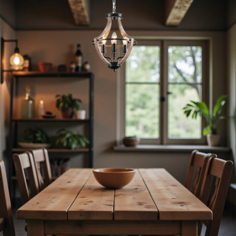 Landhaus Kronleuchter mit 4 Lichtern für Innen Dekorbeleuchtung und Elegante Atmosphäre