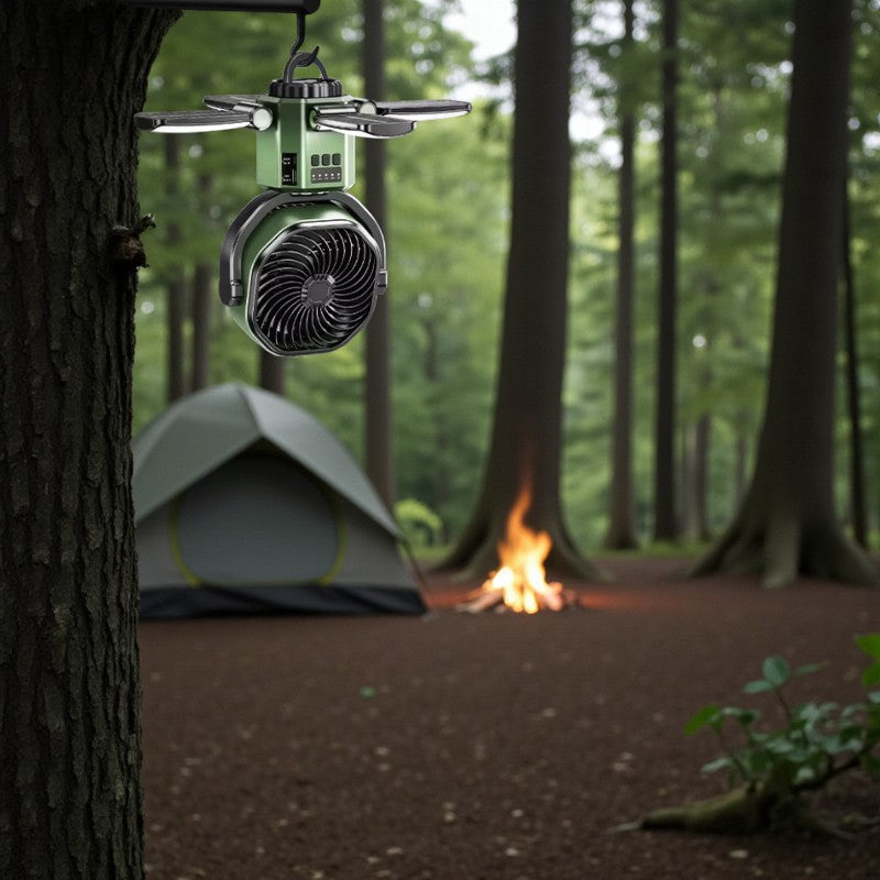 Solarbetriebener Campingventilator mit Hänge-Design für Außenkomfort