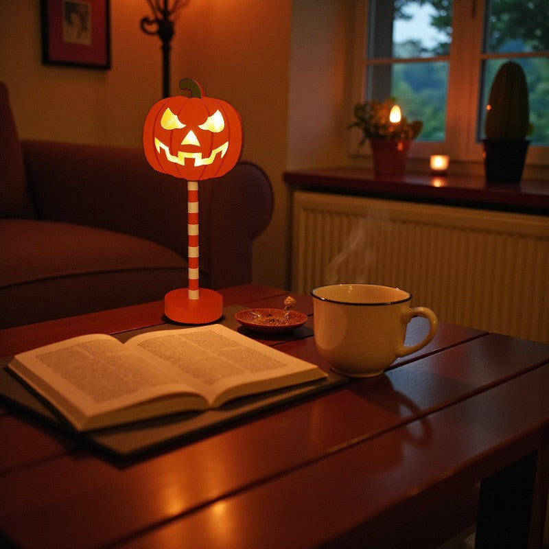Moderne Halloween Deko Kürbis-LED Tischlampe mit Klassischem Design für Festliche Beleuchtung