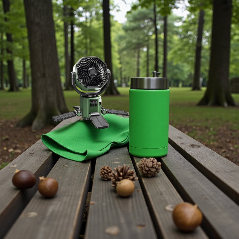 Solarbetriebener Campingventilator mit Hänge-Design für Außenkomfort