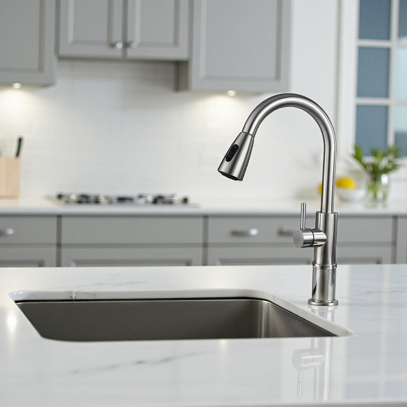 Einhebel Küchenarmatur mit ausziehbarem Auslauf für komfortable Nutzung